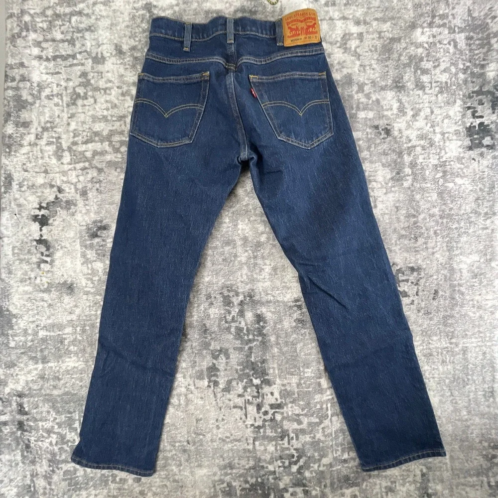Levi Western Fit Mens 30x32 Straight Leg Blue Denim Jeans Strong Cotton Workwear